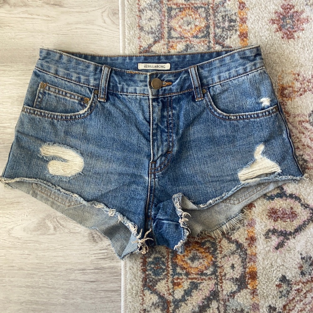 Billabong Medium Wash High Rise Denim Short